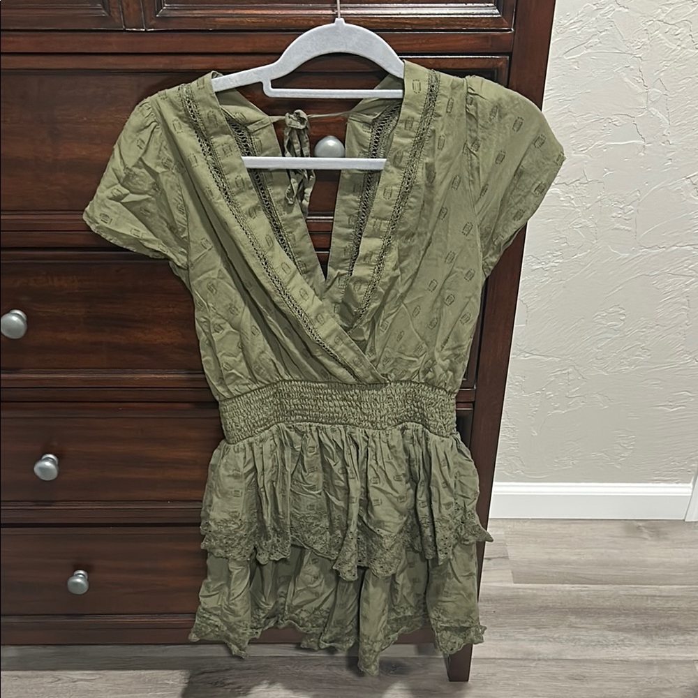 American Eagle Outfitters Khaki Textured Dress